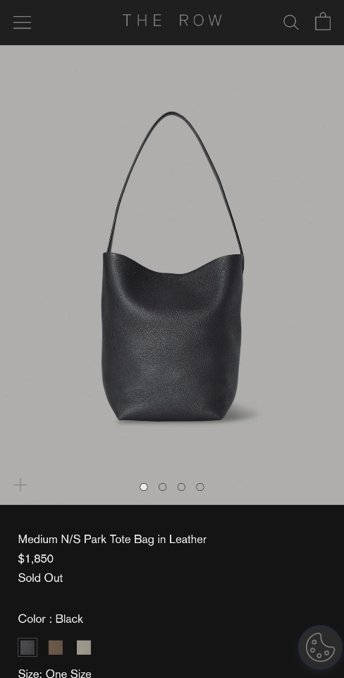 The Row Medium N/S Park Tote Bag in Leather black 30X28X15.5cm-duoc-ban-tai-Hvip Bags and Accessories