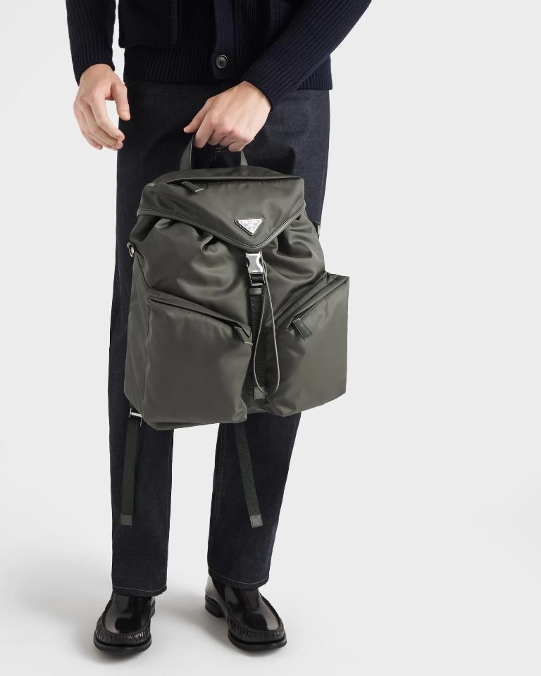 Prada Re-Nylon backpack grey 2VZ108 30x38x17cm-duoc-ban-tai-Hvip Bags and Accessories