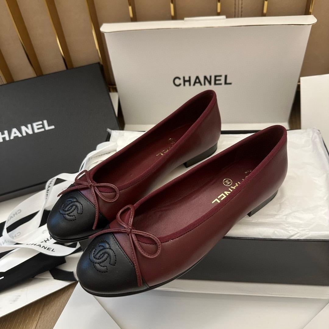 Chanel Ballet flats calfskin red and black G02819 -duoc-ban-tai-Hvip Shoes and Clothes