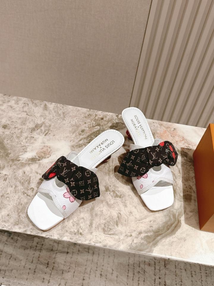 Louis Vuitton LV x TM Cherie Mules leather white 🌸 55mm (1) -duoc-ban-tai-Hvip Shoes and Clothes