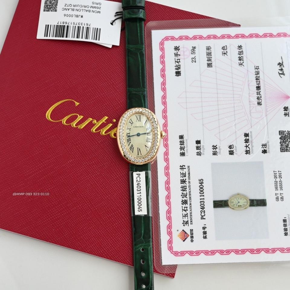Cartier Baignoire watch
Small model, quartz movement, rose gold, diamonds, leather WJBA0054-duoc-ban-tai-Hvip Bags and Accessories