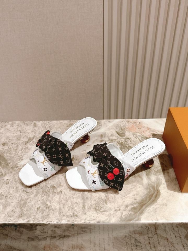 Louis Vuitton LV x TM Cherie Mules leather white logo 55mm (1) -duoc-ban-tai-Hvip Shoes and Clothes