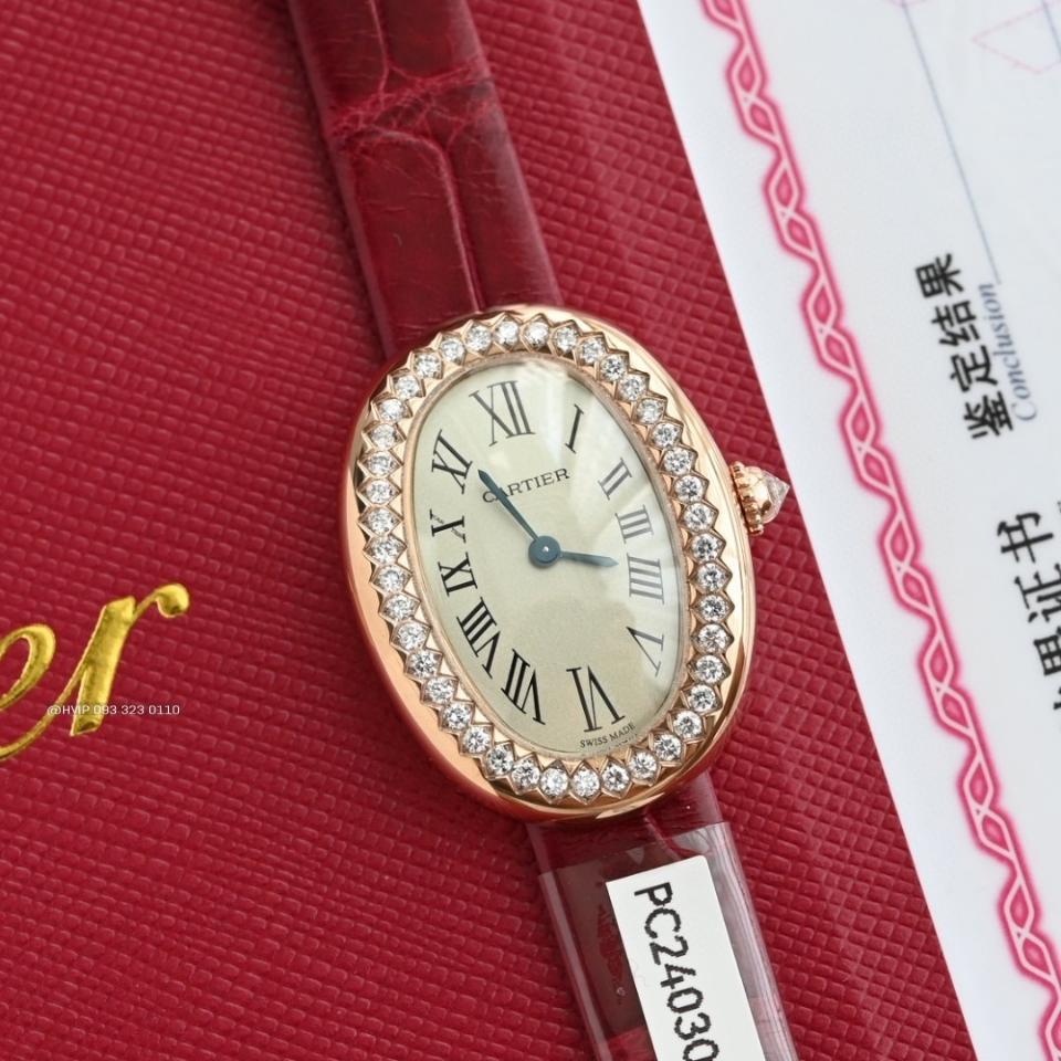 Cartier Baignoire watch
Small model, quartz movement, rose gold, diamonds, leather WJBA0053-duoc-ban-tai-Hvip Bags and Accessories