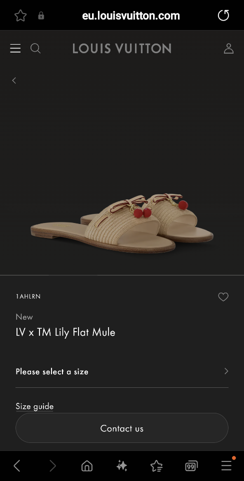 Louis Vuitton 1AHLRN
New
LV x TM Lily Flat Mule beige-duoc-ban-tai-Hvip Shoes and Clothes