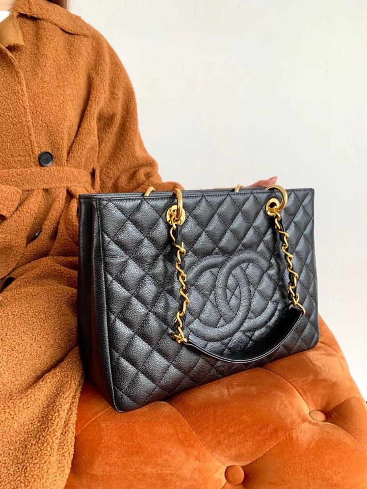 Chanel Tote shopping bag Grained Calfskin and Gold-Tone Metal black A50995 34x24x12cm-duoc-ban-tai-Hvip Bags and Accessories