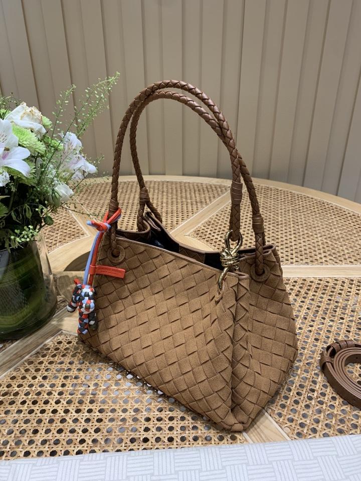 Bottega Veneta medium suede Parachute amber  835921 29.5x17.5x18.5cm -duoc-ban-tai-Hvip Bags and Accessories