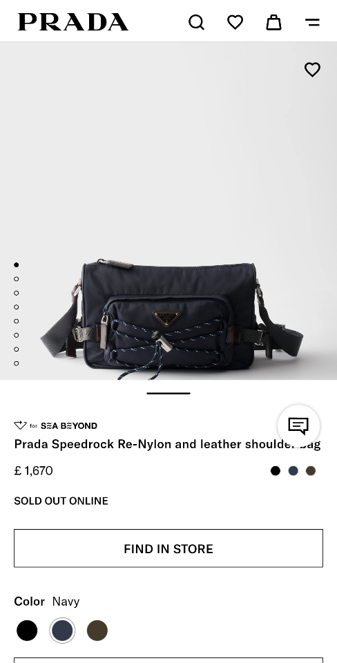 Prada Speedrock Re-Nylon and leather shoulder bag navy  2VH192 28x17.5x10cm-duoc-ban-tai-Hvip Bags and Accessories