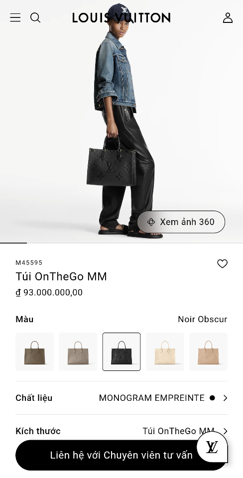 Louis Vuitton M45595 Túi OnTheGo MM 35 x 27 x 14cm-duoc-ban-tai-Hvip Bags and Accessories