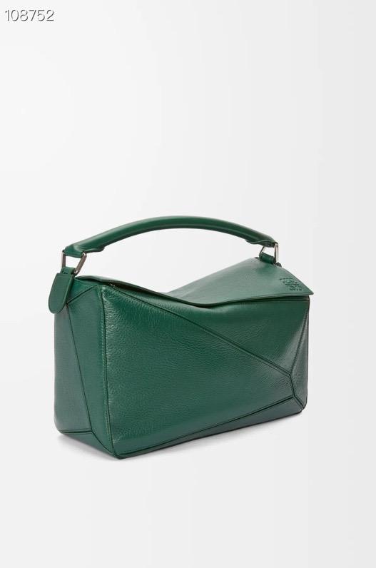 Loewe Large Puzzle bag in supple grained calfskin B510PNLX03 green-duoc-ban-tai-Hvip Bags and Accessories