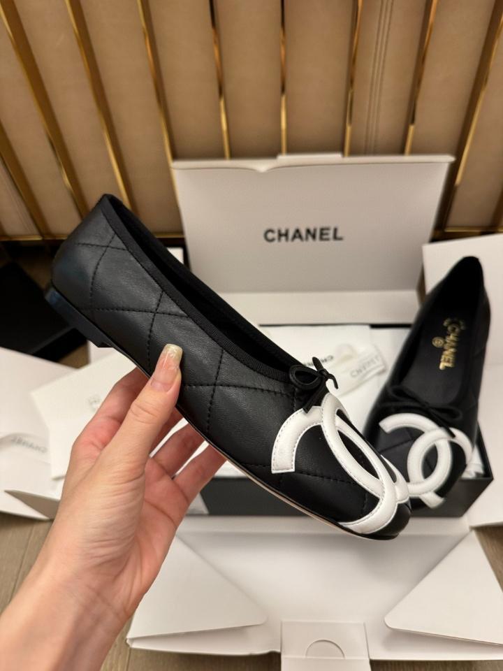 Chanel Ballet flats Lambskin Black and white G47163 -duoc-ban-tai-Hvip Shoes and Clothes