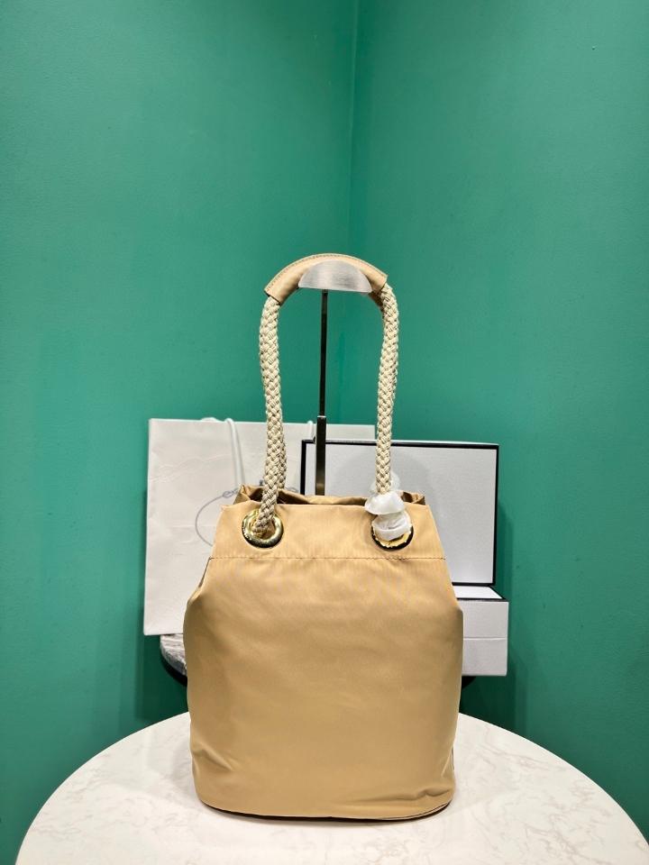 Prada Mariner Re-Nylon small bucket bag caramel 1BE082 23.5x28x16.5cm-duoc-ban-tai-Hvip Bags and Accessories