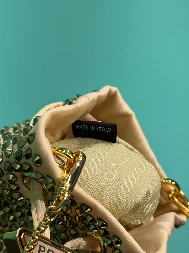 Prada Satin mini-pouch with crystals caramel 1NR016 10x12x7cm-duoc-ban-tai-Hvip Bags and Accessories