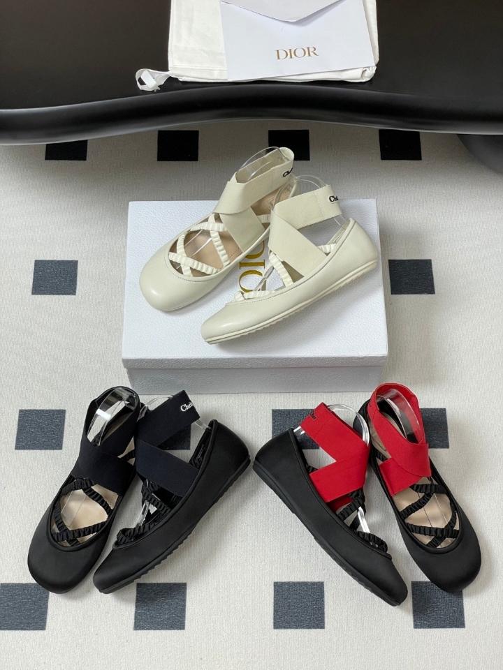 Dior Shade Ballet Flat
Black Satin with Red and Black Elastic Straps
 KCF013SAT_S36X (2)-duoc-ban-tai-Hvip Shoes and Clothes