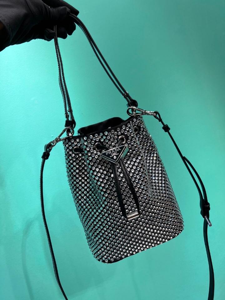 Prada 
Mini crystal-studded satin bag Crystal 1BE067 16x2110cm-duoc-ban-tai-Hvip Bags and Accessories