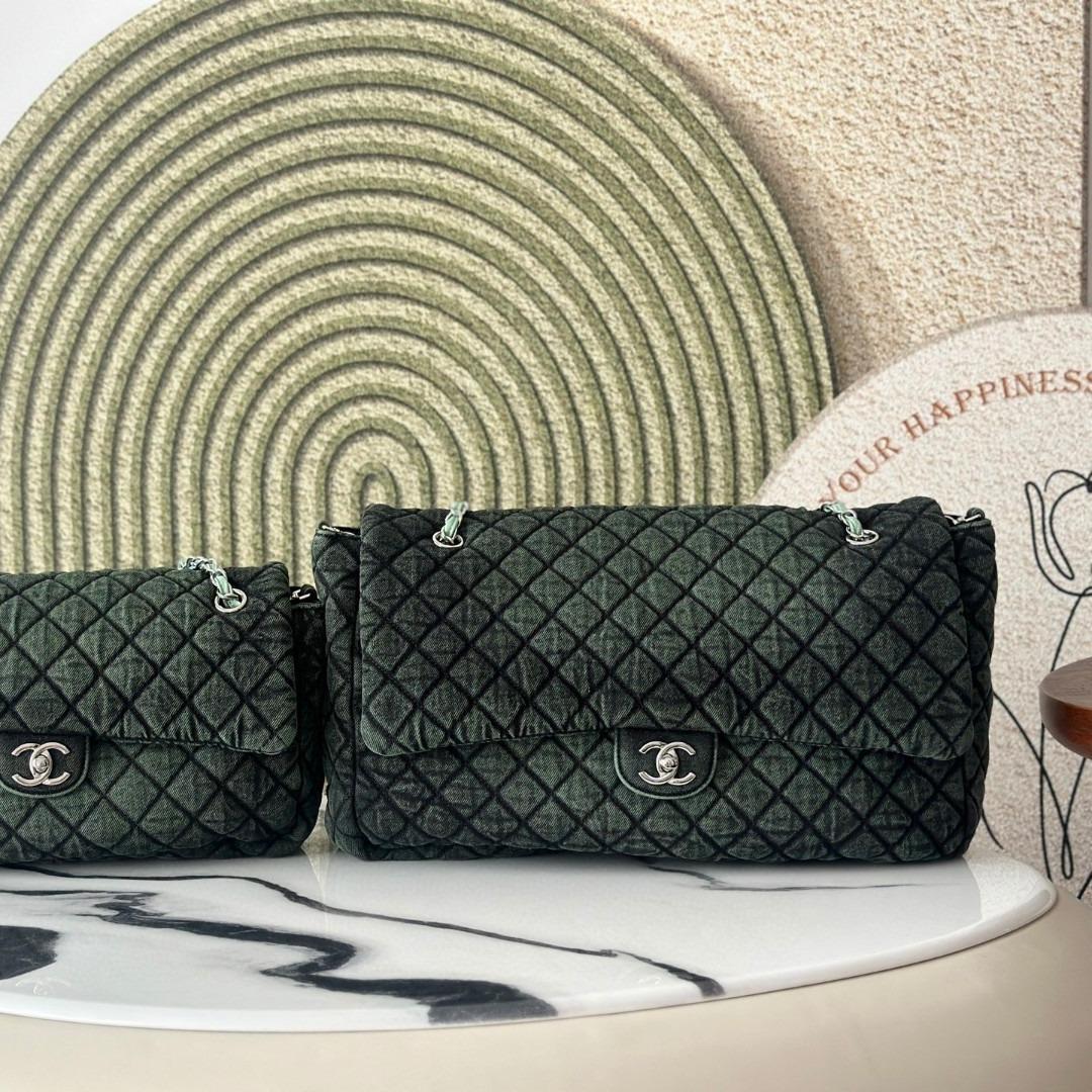 Chanel Denim Quilted Denimpression Flap Blue Black 3101 39×26×11cm-duoc-ban-tai-Hvip Bags and Accessories