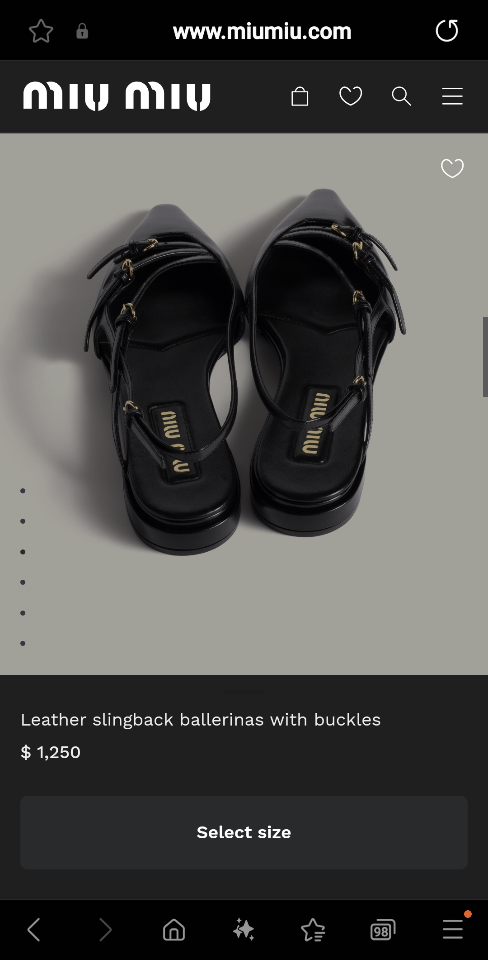 Miu Miu Leather slingback ballerinas with buckles black 5F476E (1)-duoc-ban-tai-Hvip Shoes and Clothes