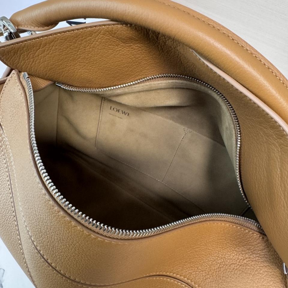 Loewe Large Puzzle bag in supple grained calfskin B510PNLX03 Light Canyon Brown-duoc-ban-tai-Hvip Bags and Accessories