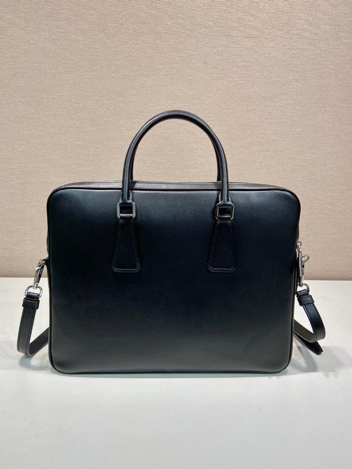 Prada Saffiano leather bag black 0368 37x28x3.5cm -duoc-ban-tai-Hvip Bags and Accessories