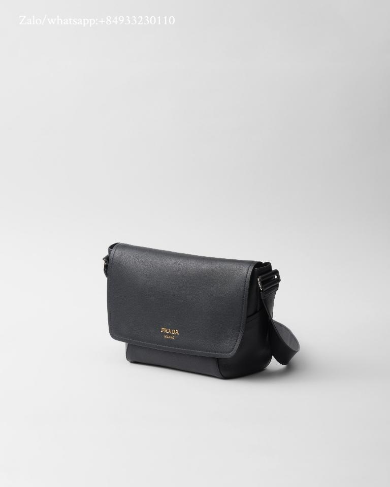 Prada medium leather shoulder bag black 2VD069 22x22x12cm-duoc-ban-tai-Hvip Bags and Accessories