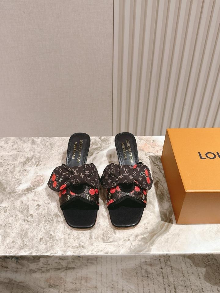 Louis Vuitton LV x TM Cherie Mules leather brown 🍒55mm (1) -duoc-ban-tai-Hvip Shoes and Clothes
