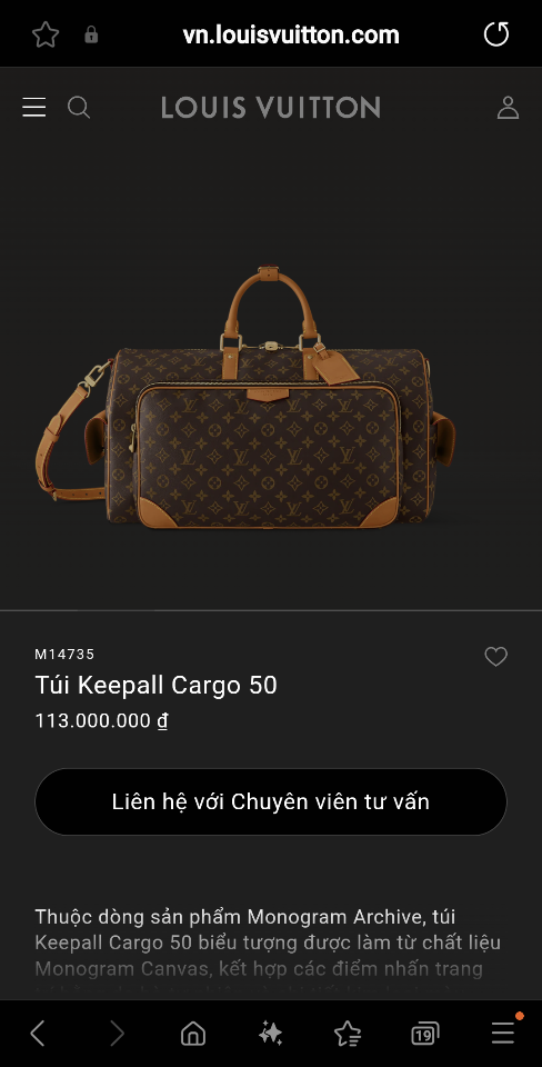 Louis Vuitton M14735
Túi Keepall Cargo 50 23 x 29 x 52cm (1)-duoc-ban-tai-Hvip Bags and Accessories