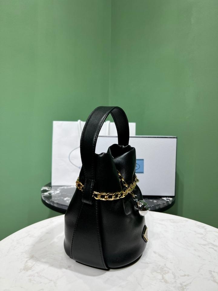 Prada Petit Sac Noir mini nappa leather bucket bag black 1BE088 14x20x15 cm -duoc-ban-tai-Hvip Bags and Accessories