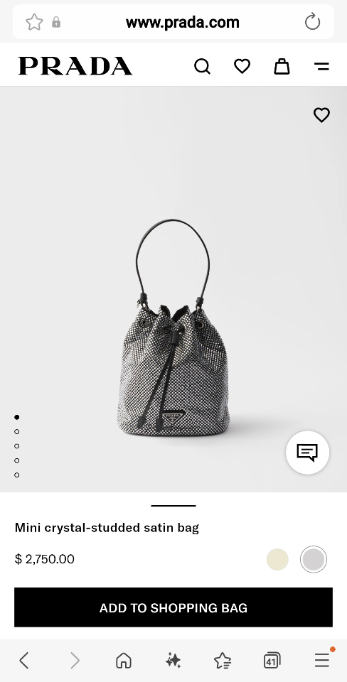 Prada 
Mini crystal-studded satin bag Crystal 1BE067 16x2110cm-duoc-ban-tai-Hvip Bags and Accessories