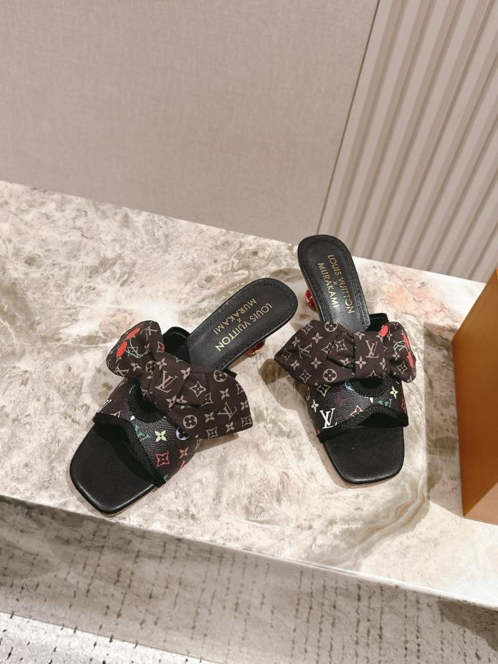 Louis Vuitton LV x TM Cherie Mules leather black logo 55mm (1)  -duoc-ban-tai-Hvip Shoes and Clothes