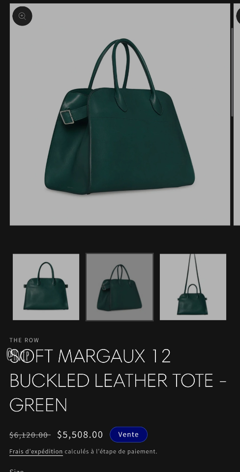 The Row Soft Margaux 12 Bag in Leather green 32x15x25cm-duoc-ban-tai-Hvip Bags and Accessories
