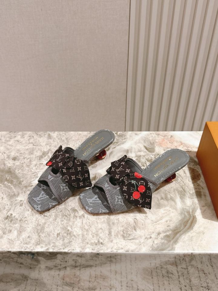 Louis Vuitton LV x TM Cherie Mules grey 55mm (1)-duoc-ban-tai-Hvip Shoes and Clothes