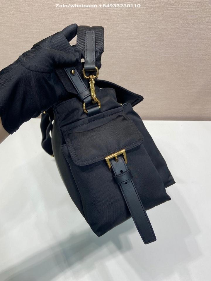 Prada Explore large Re-Nylon shoulder bag with flap 1BD391 black 37.5x19x12cm-duoc-ban-tai-Hvip Bags and Accessories