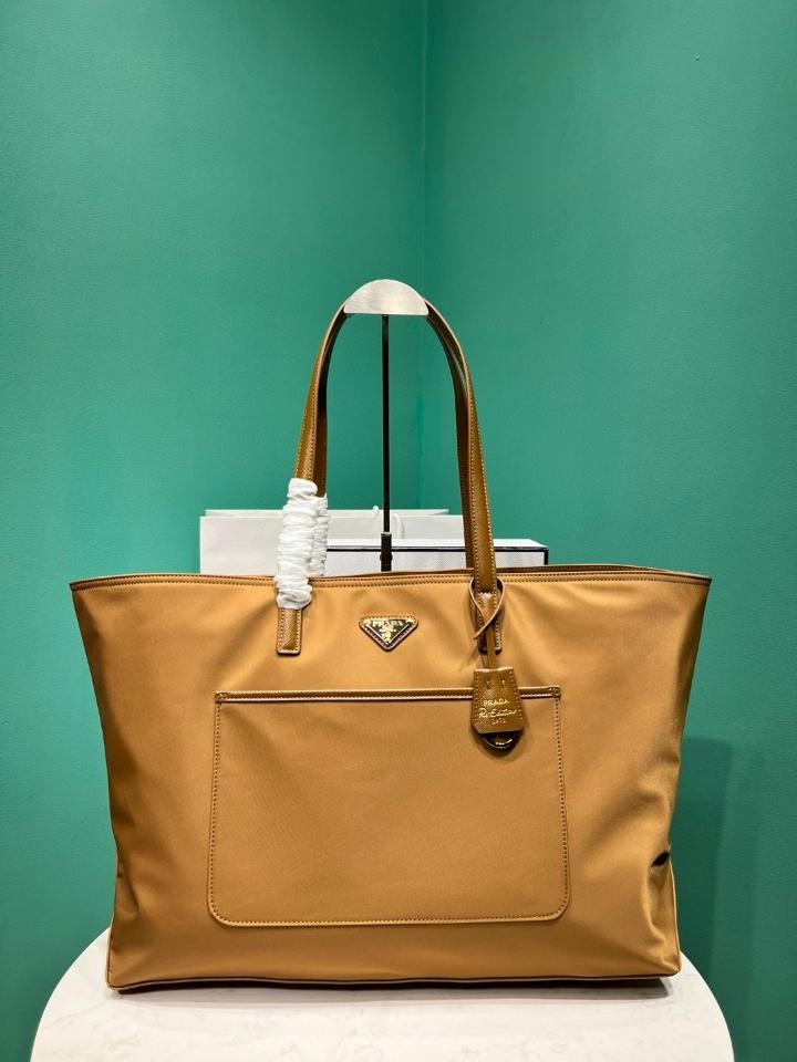 Prada Re-Edition 1978 large Re-Nylon and Saffiano leather tote bag Cork Beige 43x31x15cm-duoc-ban-tai-Hvip Bags and Accessories