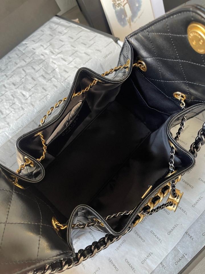 CHANEL 25 Small Handbag shiny Calfskin & gold/black-tone tone Metal,black AS5293 30-26-14cm-duoc-ban-tai-Hvip Bags and Accessories