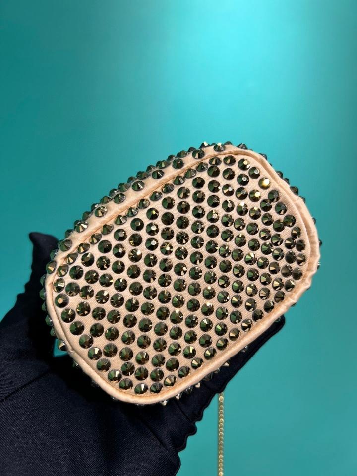 Prada Satin mini-pouch with crystals caramel 1NR016 10x12x7cm-duoc-ban-tai-Hvip Bags and Accessories