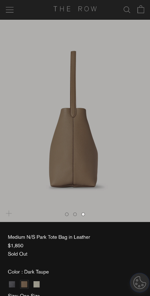 The Row Medium N/S Park Tote Bag in Leather Dark Taupe 30X28X15.5cm -duoc-ban-tai-Hvip Bags and Accessories