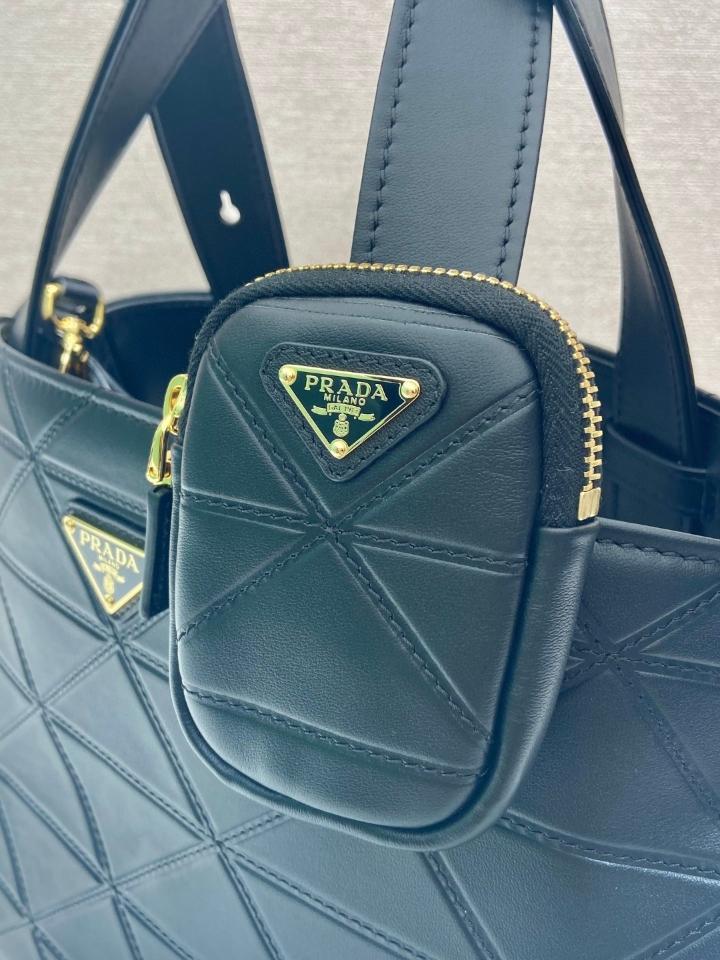 Prada Medium Quilted Leather Tote Bag Black 1BG545  33x21.5x16cm-duoc-ban-tai-Hvip Bags and Accessories