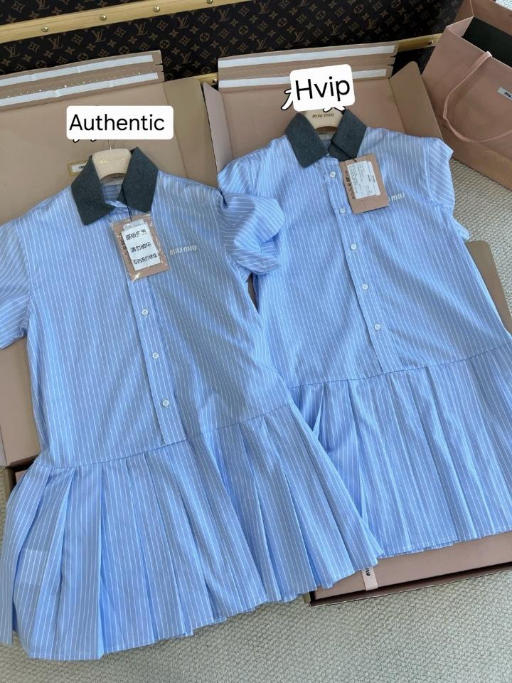 Miu Miu Pleated striped dress MF5399-duoc-ban-tai-Hvip Shoes and Clothes