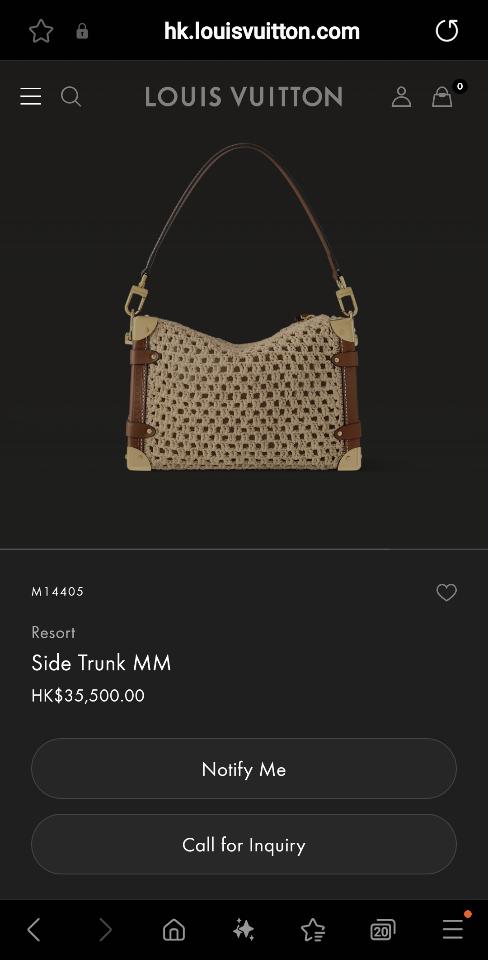 Louis Vuitton M14405
Resort
Side Trunk MM16 x 8.5 x 23.5 cm lv1-duoc-ban-tai-Hvip Bags and Accessories