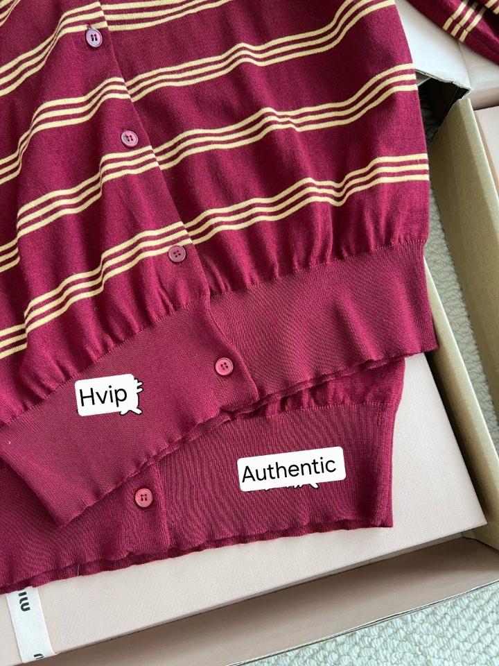 Miu Miu Striped cashmere and silk cardigan MMF949-duoc-ban-tai-Hvip Shoes and Clothes