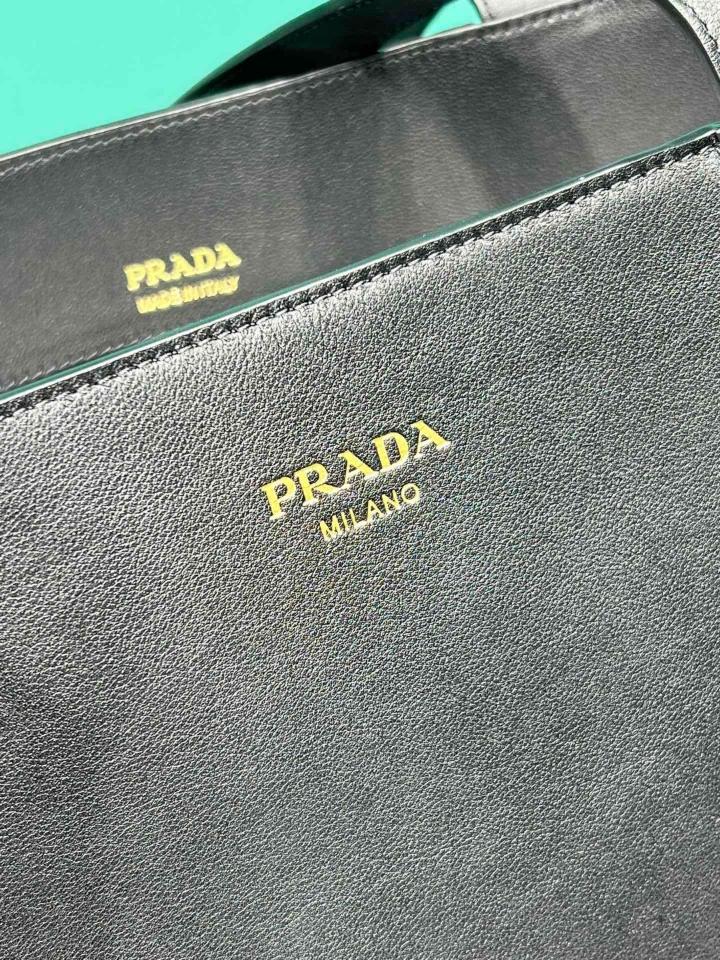 Prada leather tote bag black 2VG122 38x42x17cm-duoc-ban-tai-Hvip Bags and Accessories