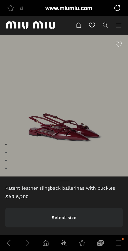 Miu Miu Leather slingback ballerinas with buckles burgundy 5F476E (1)-duoc-ban-tai-Hvip Shoes and Clothes