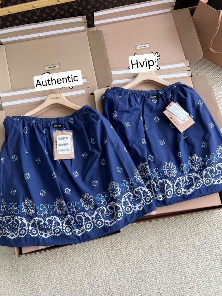 Miu Miu Printed slubbed poplin skirt MG2425-duoc-ban-tai-Hvip Shoes and Clothes