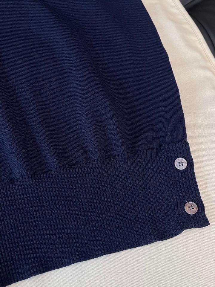 Thom Browne STRETCH VISCOSE TENNIS POLO navy blue -duoc-ban-tai-Hvip Shoes and Clothes
