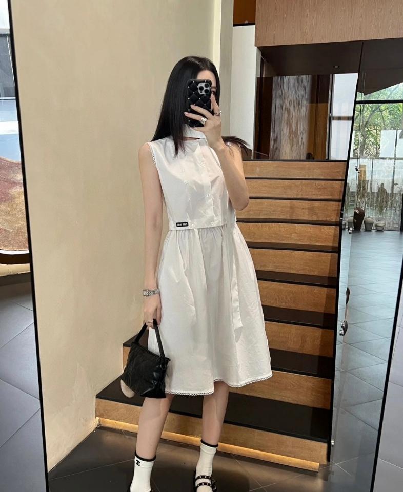 Miu Miu Slubbed poplin dress MF5780-duoc-ban-tai-Hvip Shoes and Clothes