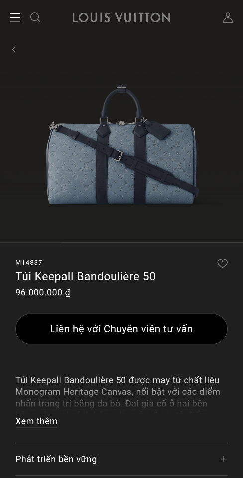 Louis Vuitton M14837
Túi Keepall Bandoulière 50 29 x 23 x 50cm -duoc-ban-tai-Hvip Bags and Accessories