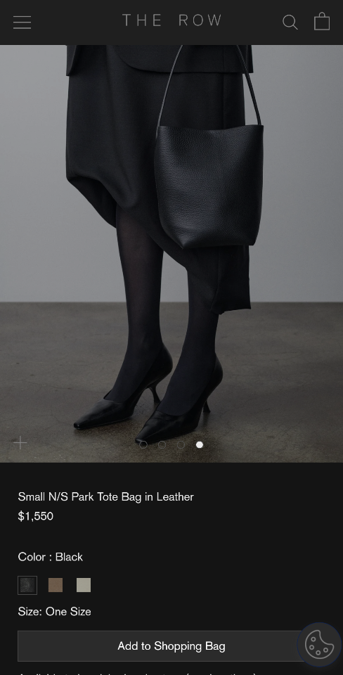 The Row Small N/S Park Tote Bag in Leather  black 24X22X11cm -duoc-ban-tai-Hvip Bags and Accessories