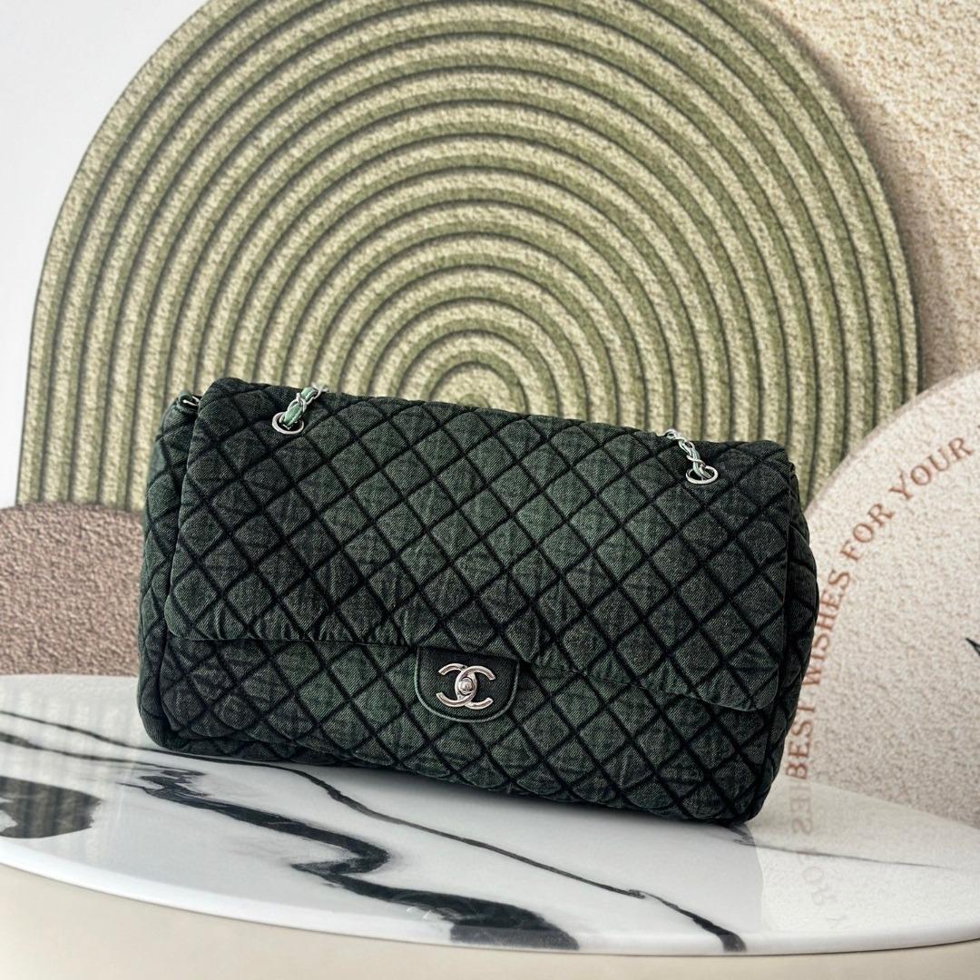 Chanel Denim Quilted Denimpression Flap Blue Black 3101 39×26×11cm-duoc-ban-tai-Hvip Bags and Accessories
