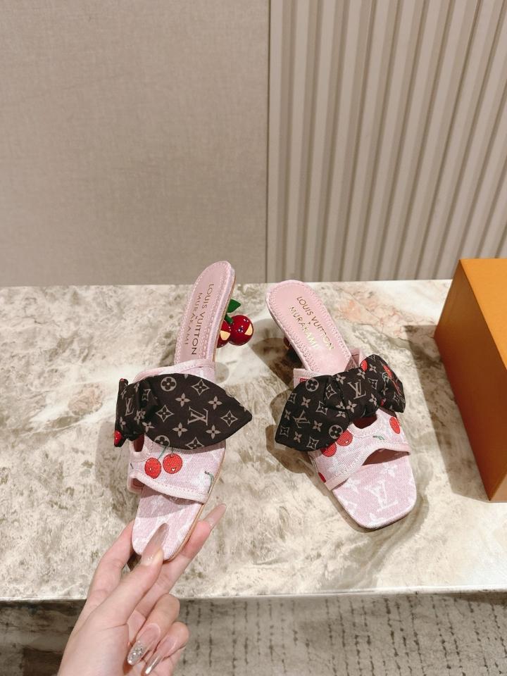 Louis Vuitton LV x TM Cherie Mules pink 55mm (1)-duoc-ban-tai-Hvip Shoes and Clothes