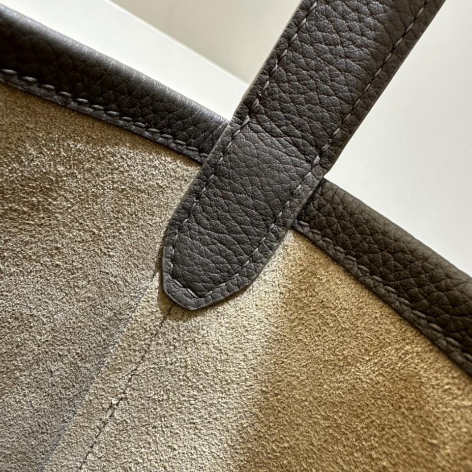 The Row Medium N/S Park Tote Bag in Leather Dark Olive 30X28X15.5cm -duoc-ban-tai-Hvip Bags and Accessories