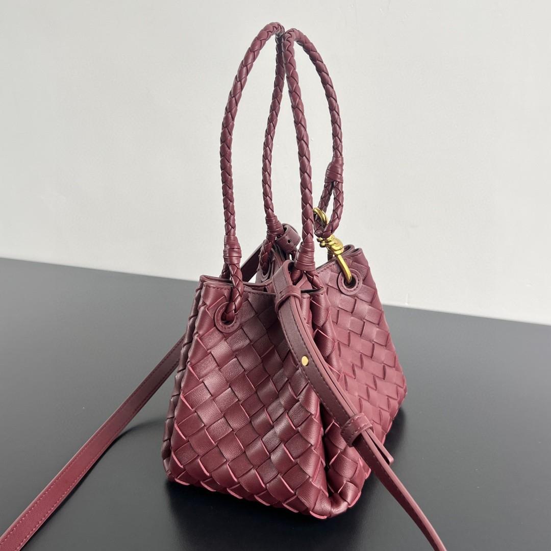 Bottega Veneta Small Parachute Intrecciato  burgundy 796569 21X17X16.5cm-duoc-ban-tai-Hvip Bags and Accessories